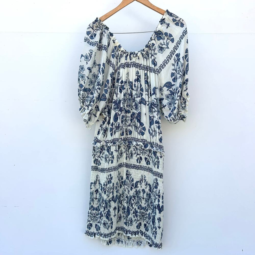 Jen's Pirate Booty Cream and Navy Floral Mini Dress